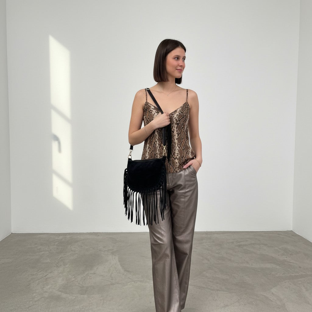 BORSA ANITA IN PELLE SCAMOSCIATA