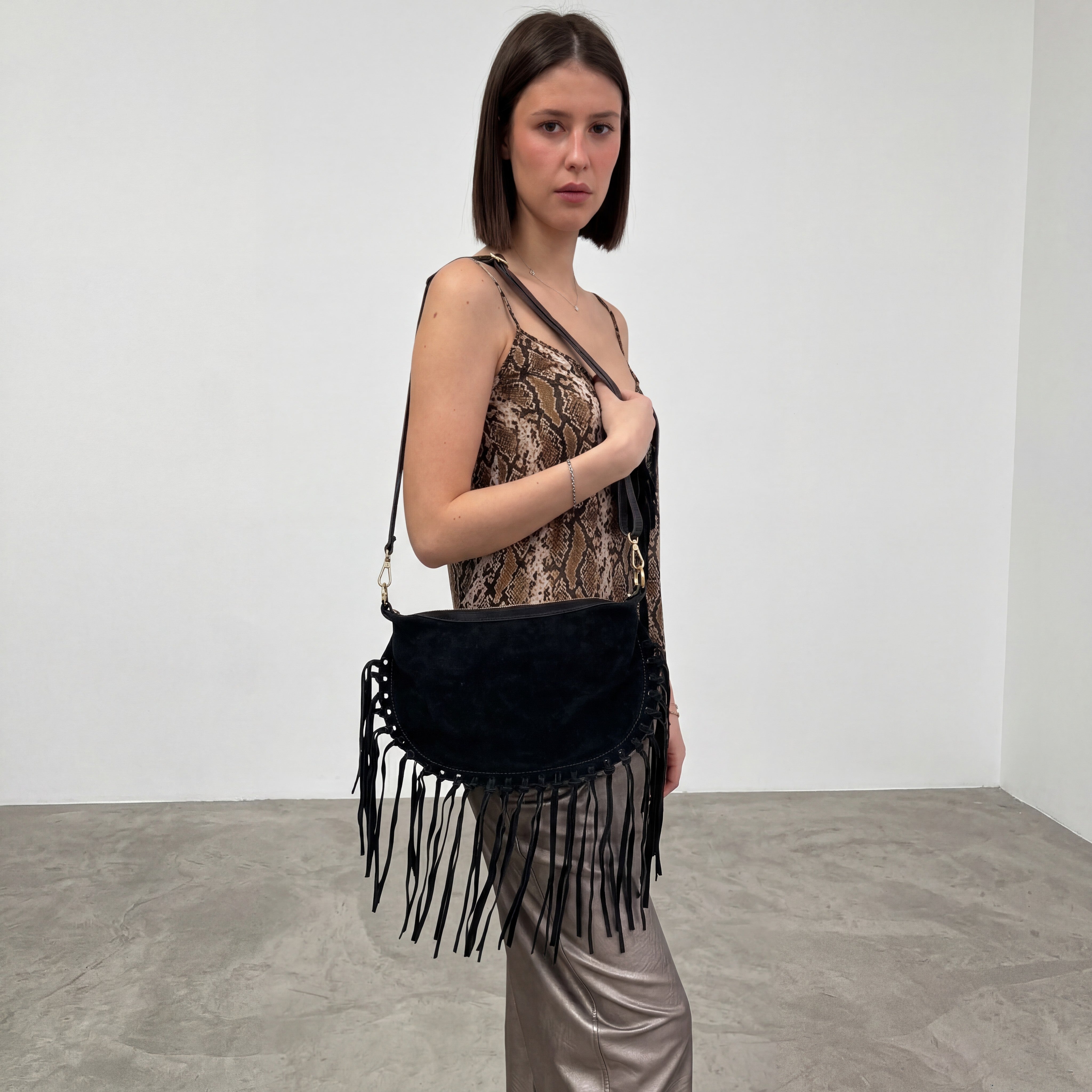 BORSA ANITA IN PELLE SCAMOSCIATA