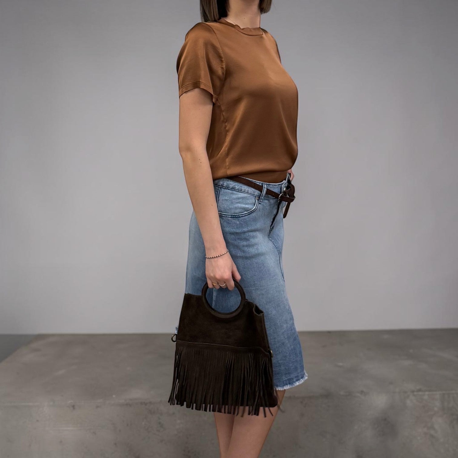 BORSA ANNA IN PELLE SCAMOSCIATA