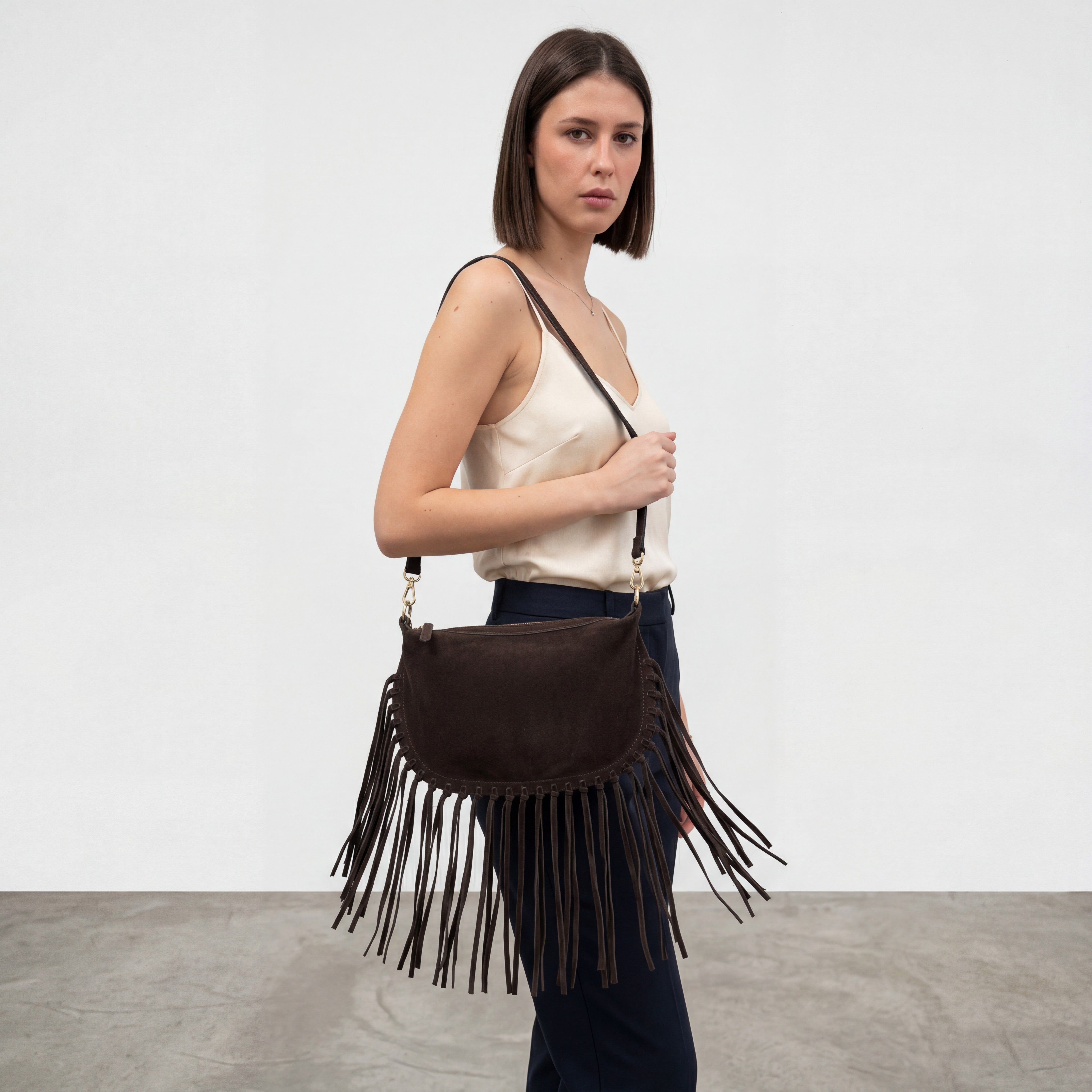 BORSA ANITA IN PELLE SCAMOSCIATA